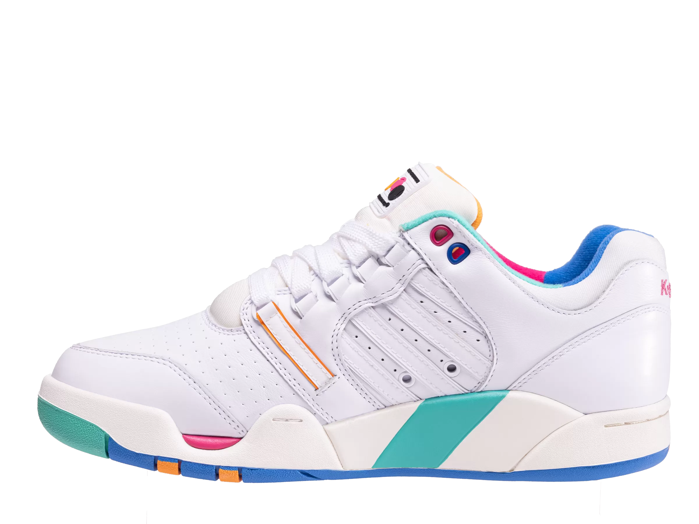 07911-191-M | ROWING BLAZERS X K-SWISS SI-18 PREMIER | WHITE/FRENCH BLUE/FANDANGO PINK