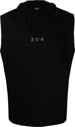 304 Active Sports Luxe Sleeveless Hoody - Black