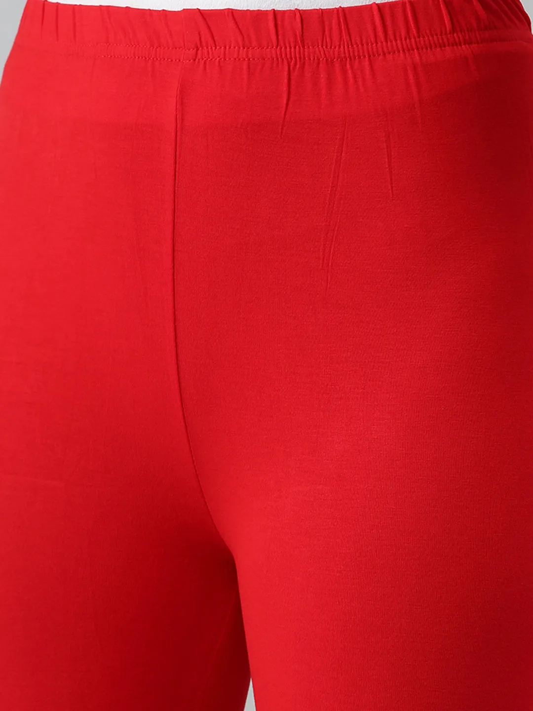 3/4th Leggings-Red