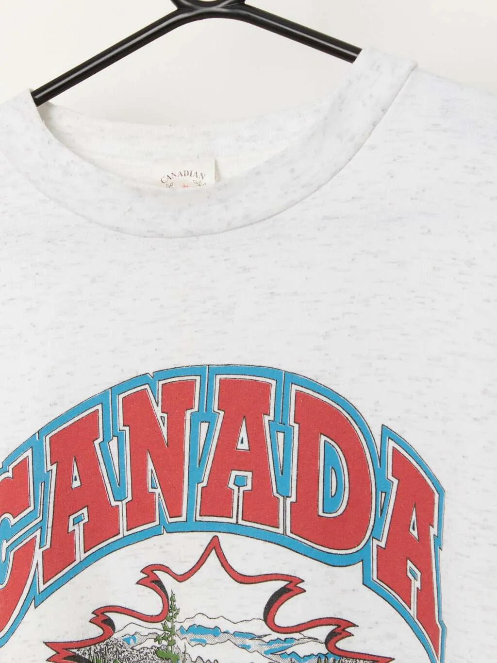 80s vintage Canadian Heritage outdoors sweatshirt in white marl – Large