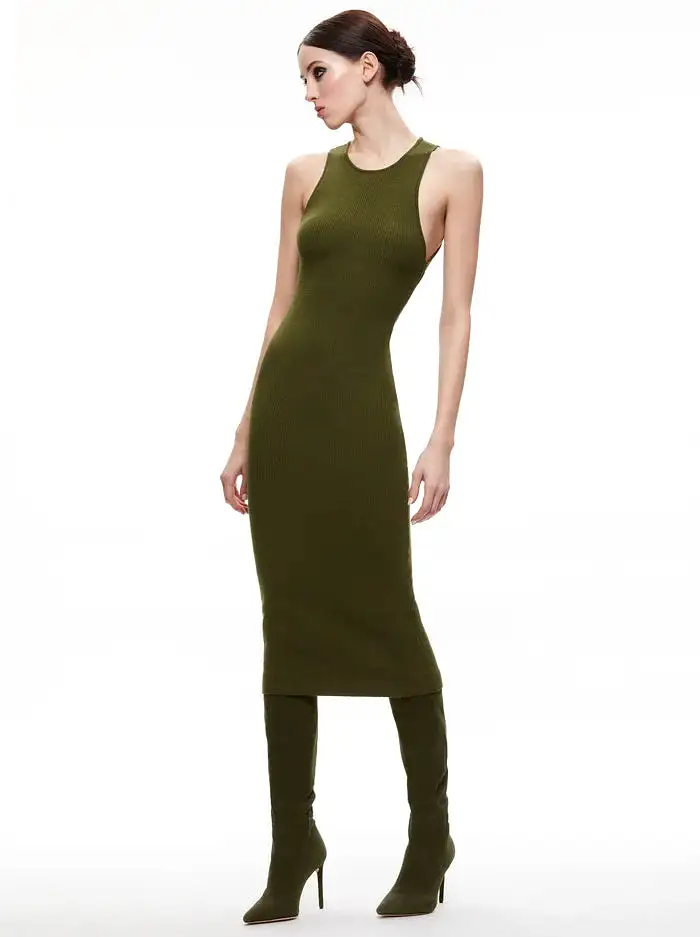 Alice + Olivia - Wright Tie Back Dress - Olive