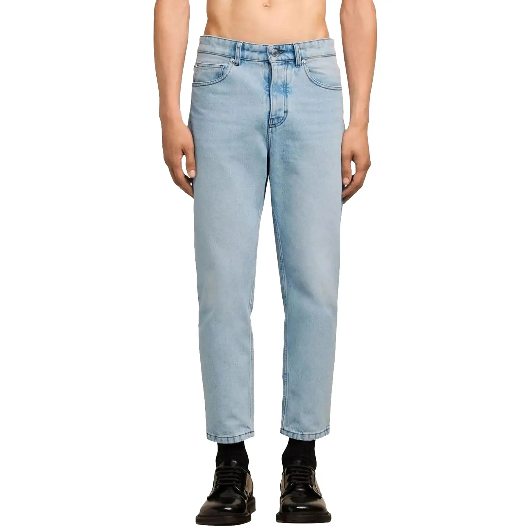 Ami Paris Tapered Fit Denim Light Blue Jeans