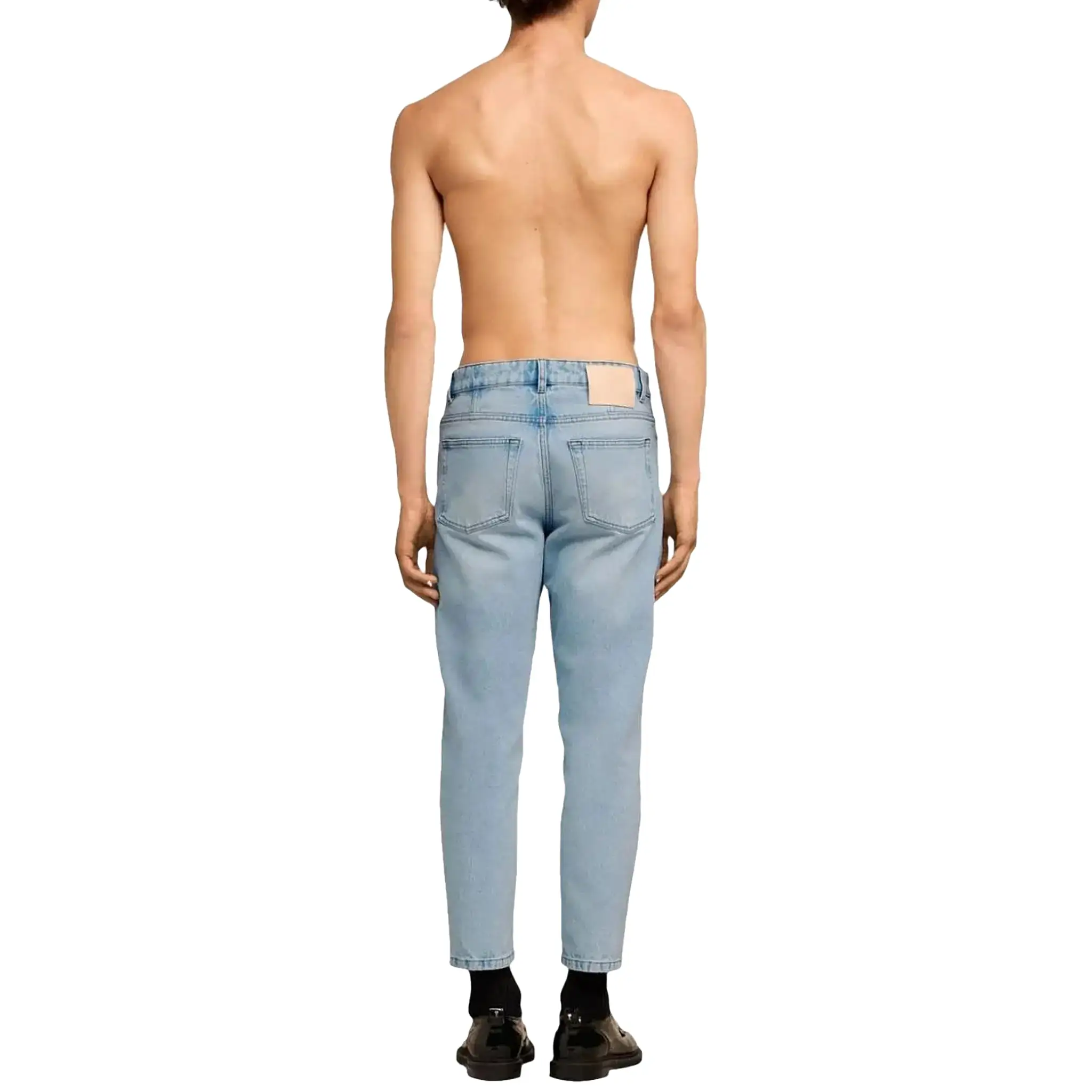 Ami Paris Tapered Fit Denim Light Blue Jeans