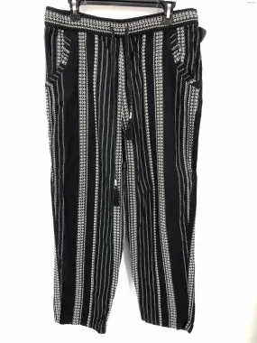 ANTHROPOLOGIE Black White Print Wide Leg Size LARGE  (L) Pants