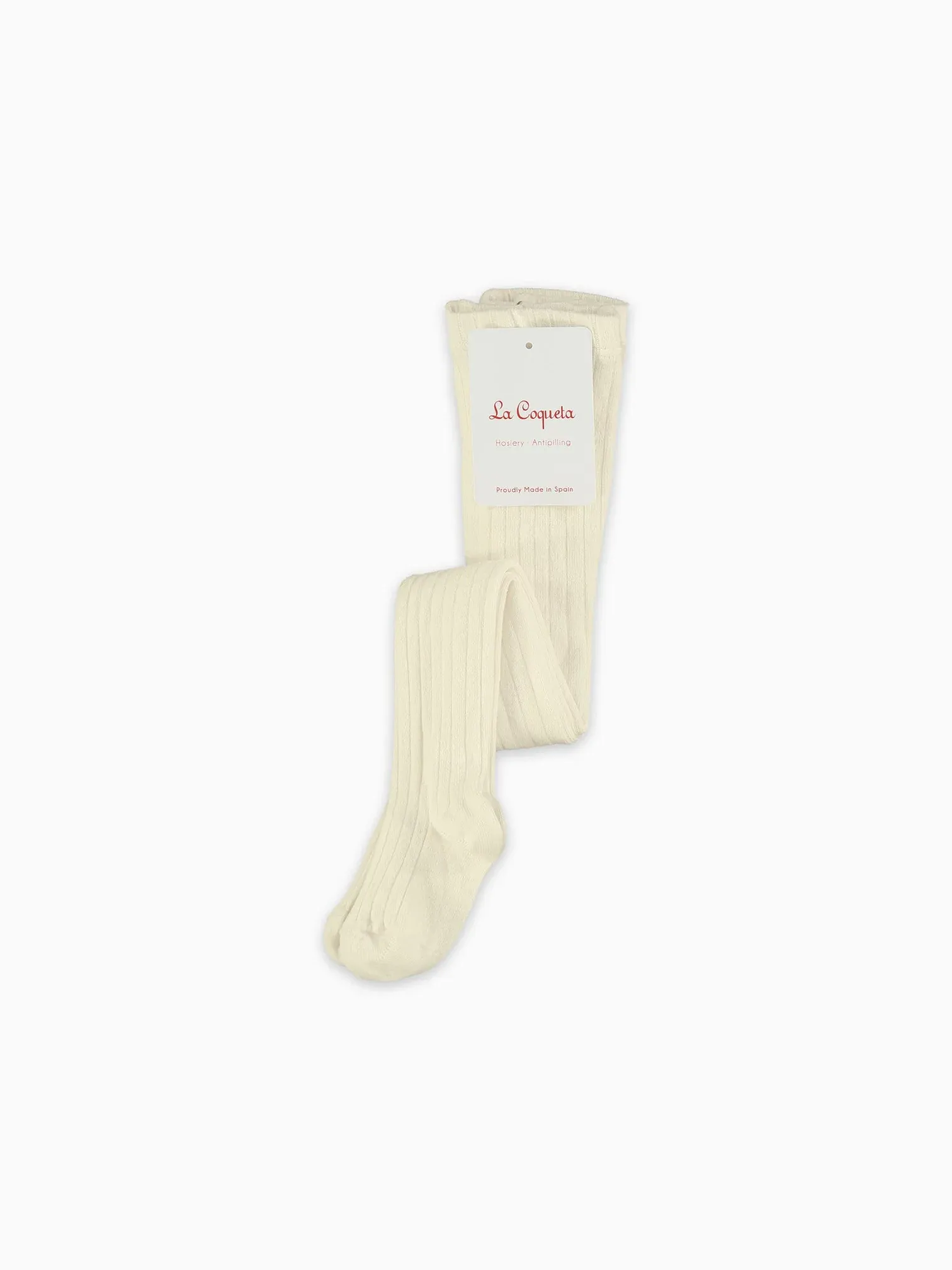 baby ivory ribbed tights