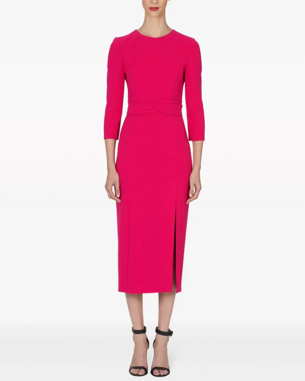 Begonia Three Quarter Sleeve Midi Dress