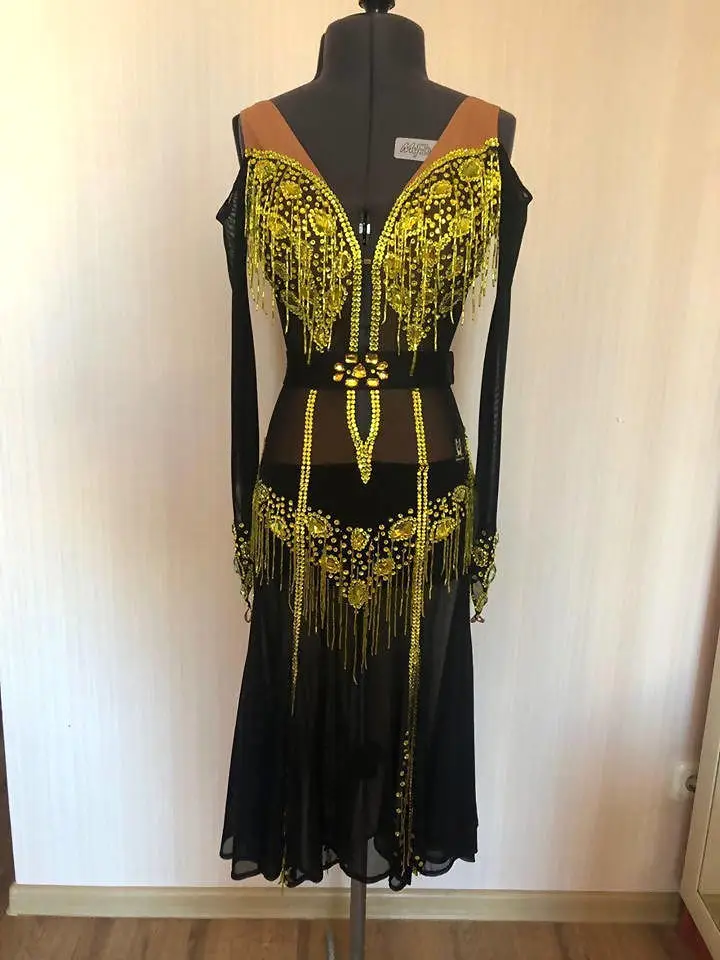 Black & Yellow Latin Dress