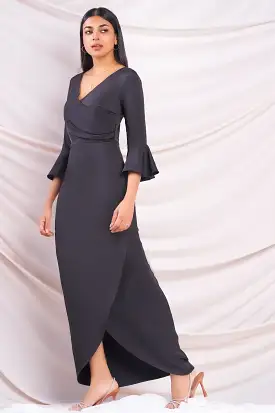 Black Wrap Maxi Dress