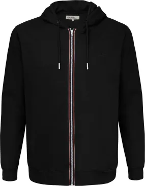 Blend Zip Through Elasticated Trim Hoody - Black