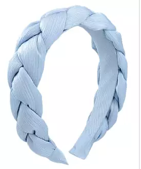 Braided Wide Headband - Light Blue