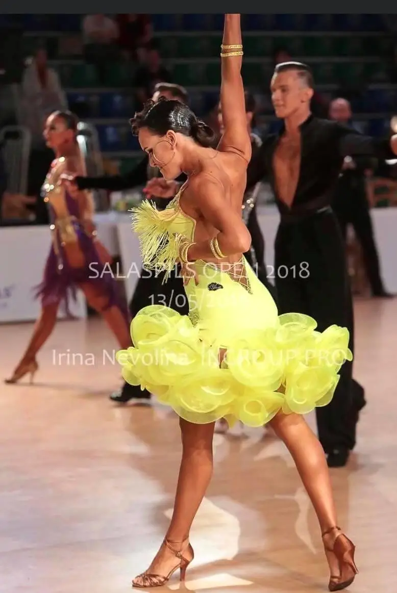 Bright Yellow Latin Dress