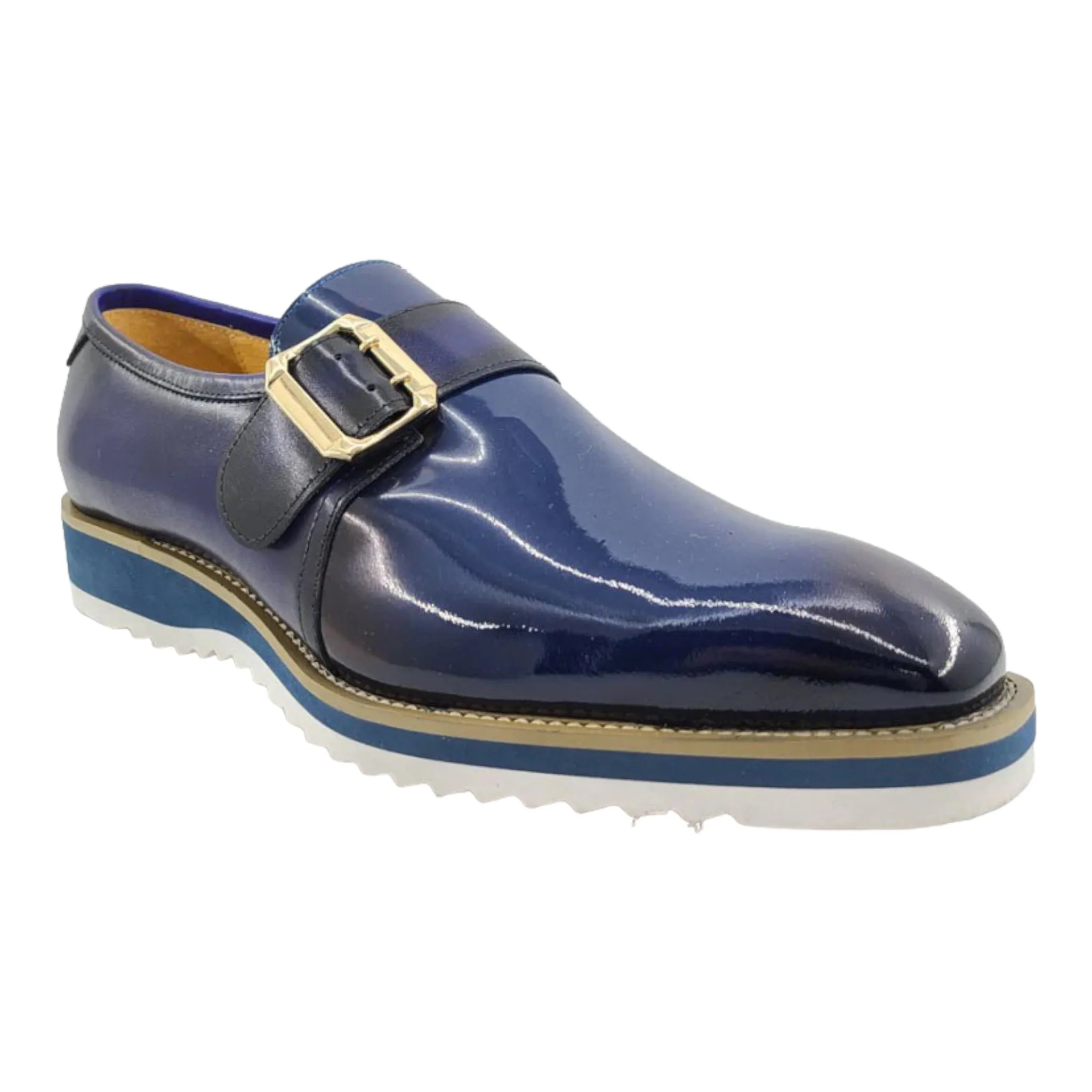 CARRUCCI: Patent Leather Monk Slip On KS515-38