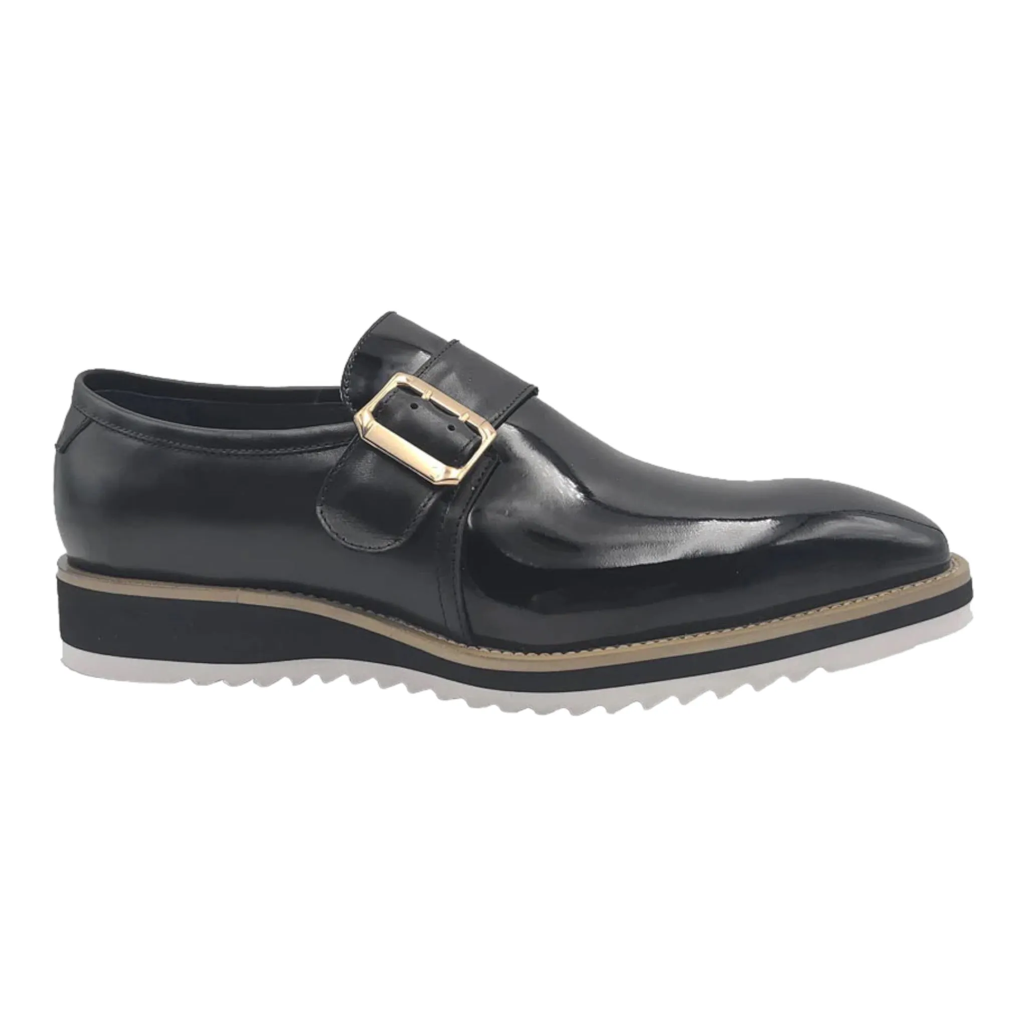 CARRUCCI: Patent Leather Monk Slip On KS515-38