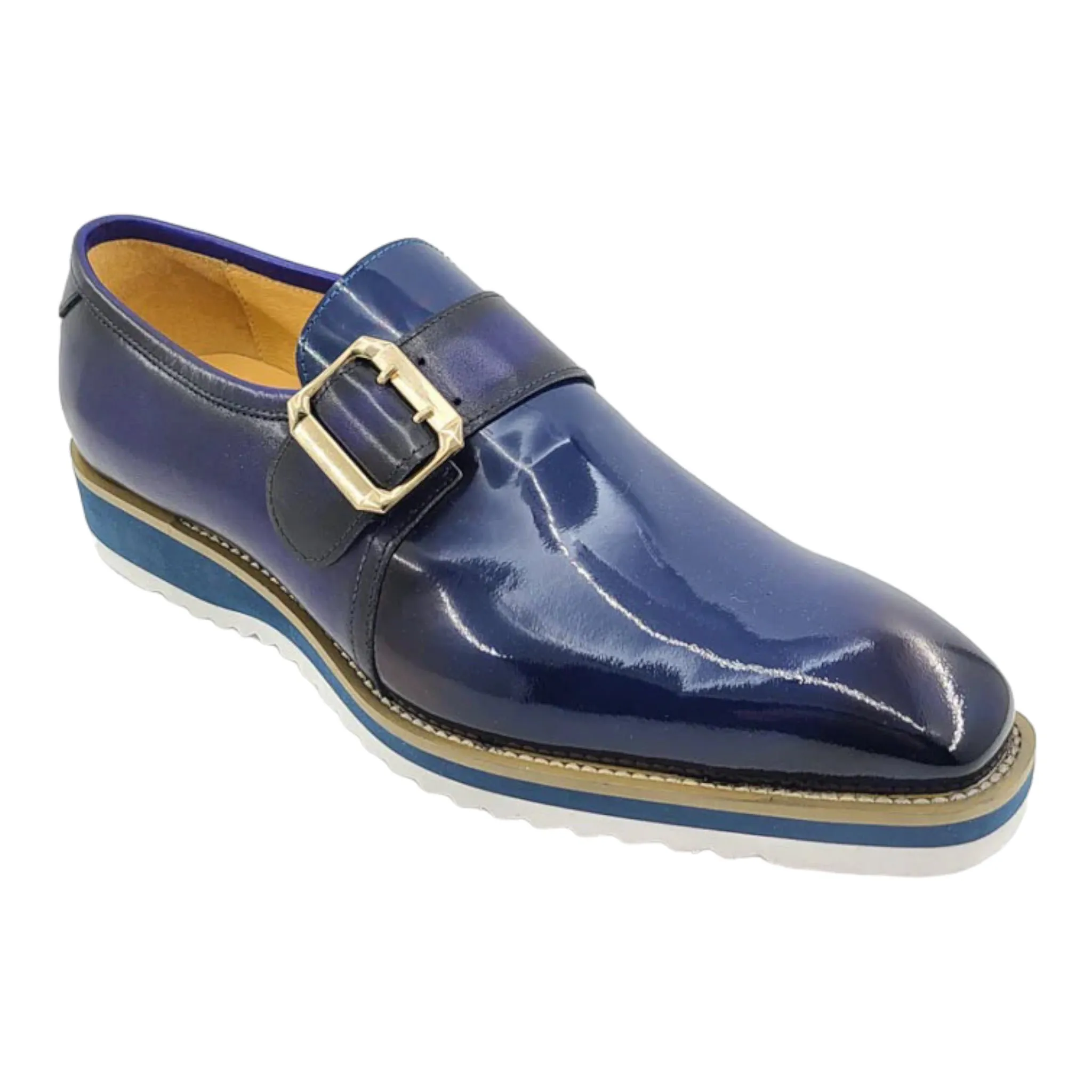 CARRUCCI: Patent Leather Monk Slip On KS515-38