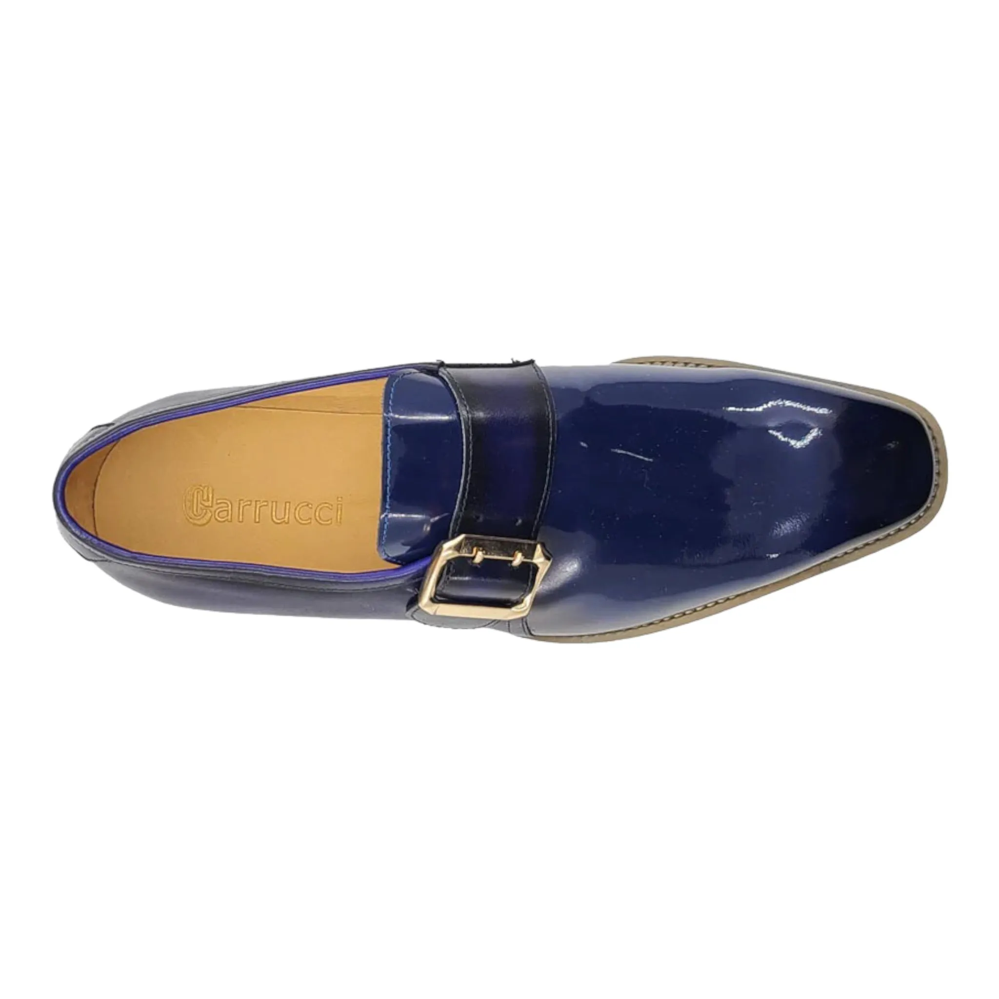 CARRUCCI: Patent Leather Monk Slip On KS515-38