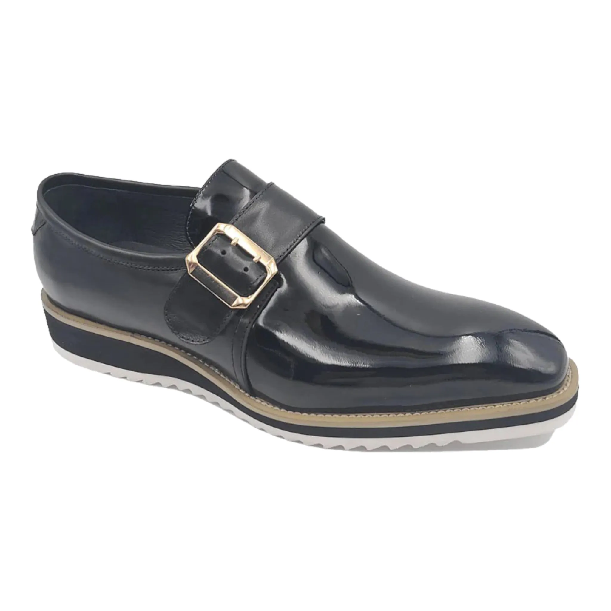 CARRUCCI: Patent Leather Monk Slip On KS515-38