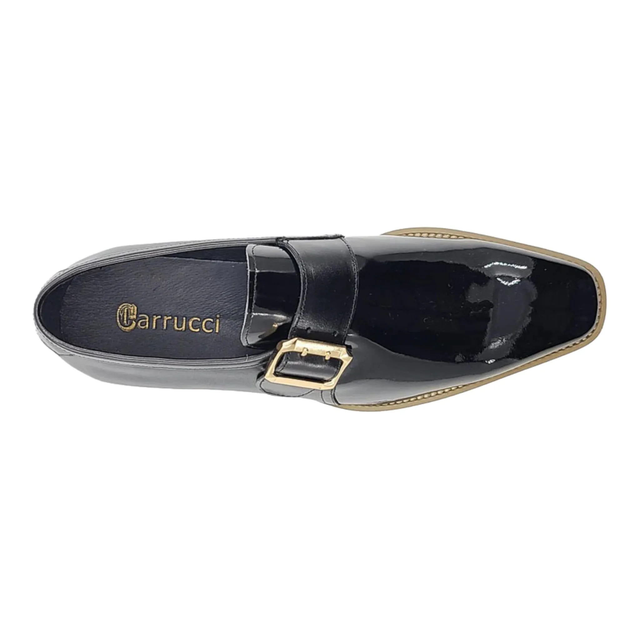 CARRUCCI: Patent Leather Monk Slip On KS515-38