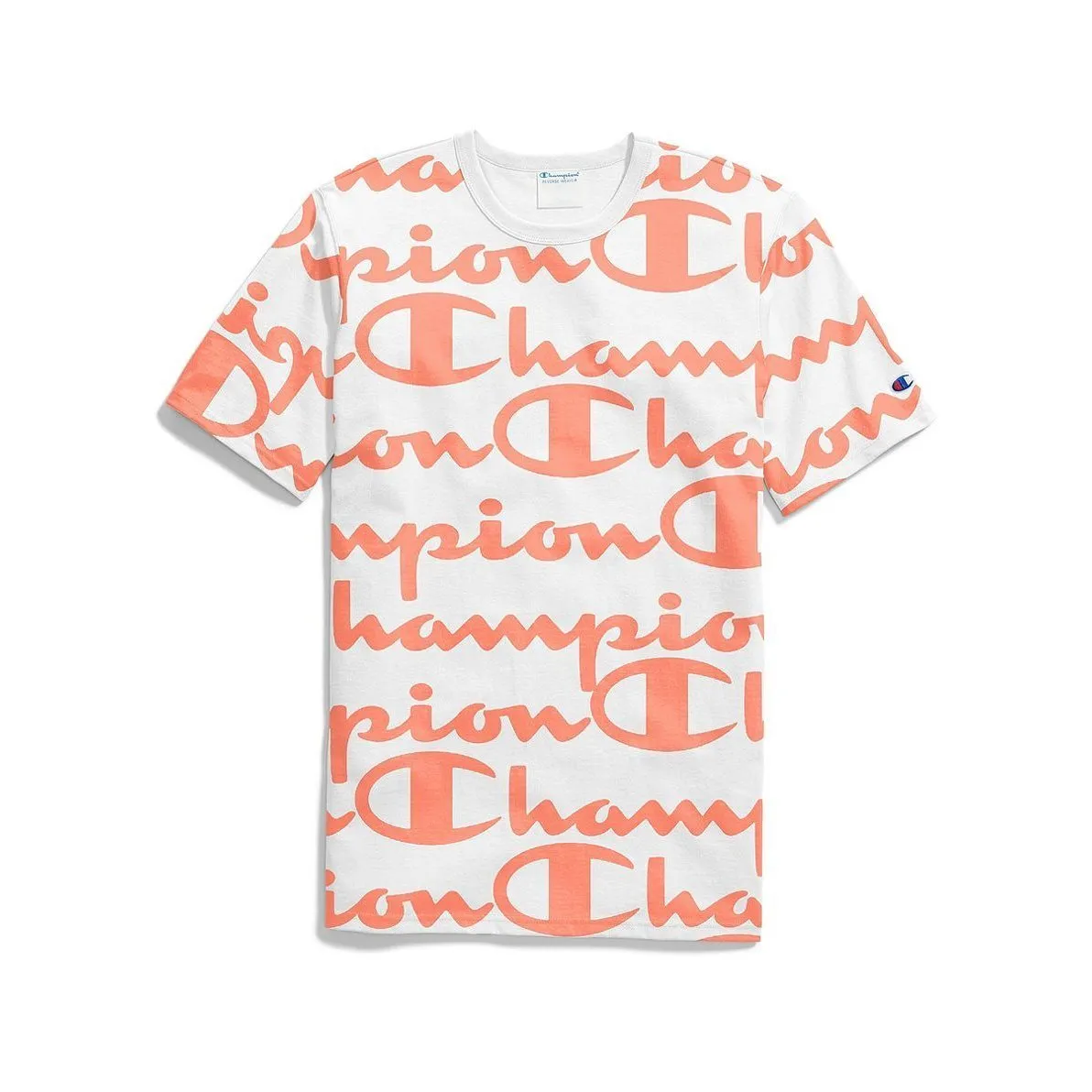 Champion Heritage Tee Giant Chp Script White Papaya Men T1919S-ZNY