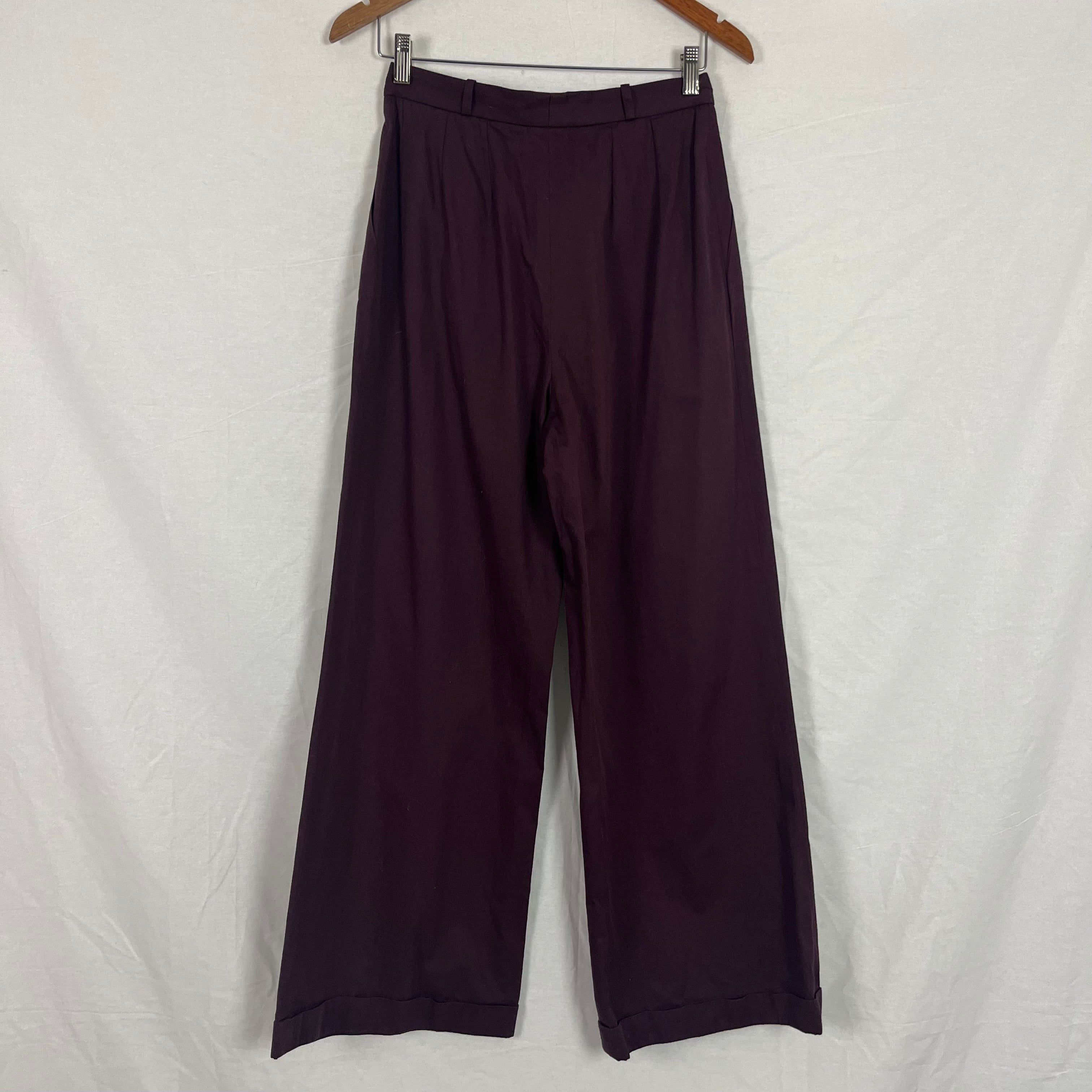 Chanel Plum Cotton Wide Leg Trousers XS/S