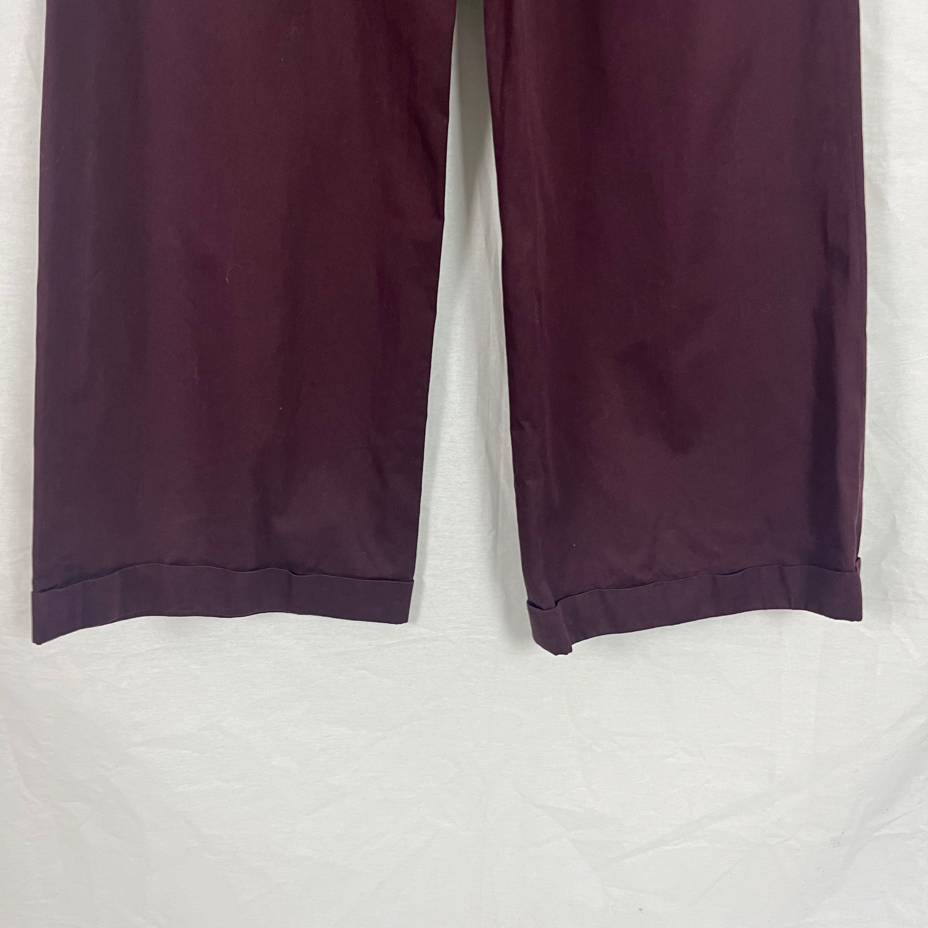 Chanel Plum Cotton Wide Leg Trousers XS/S