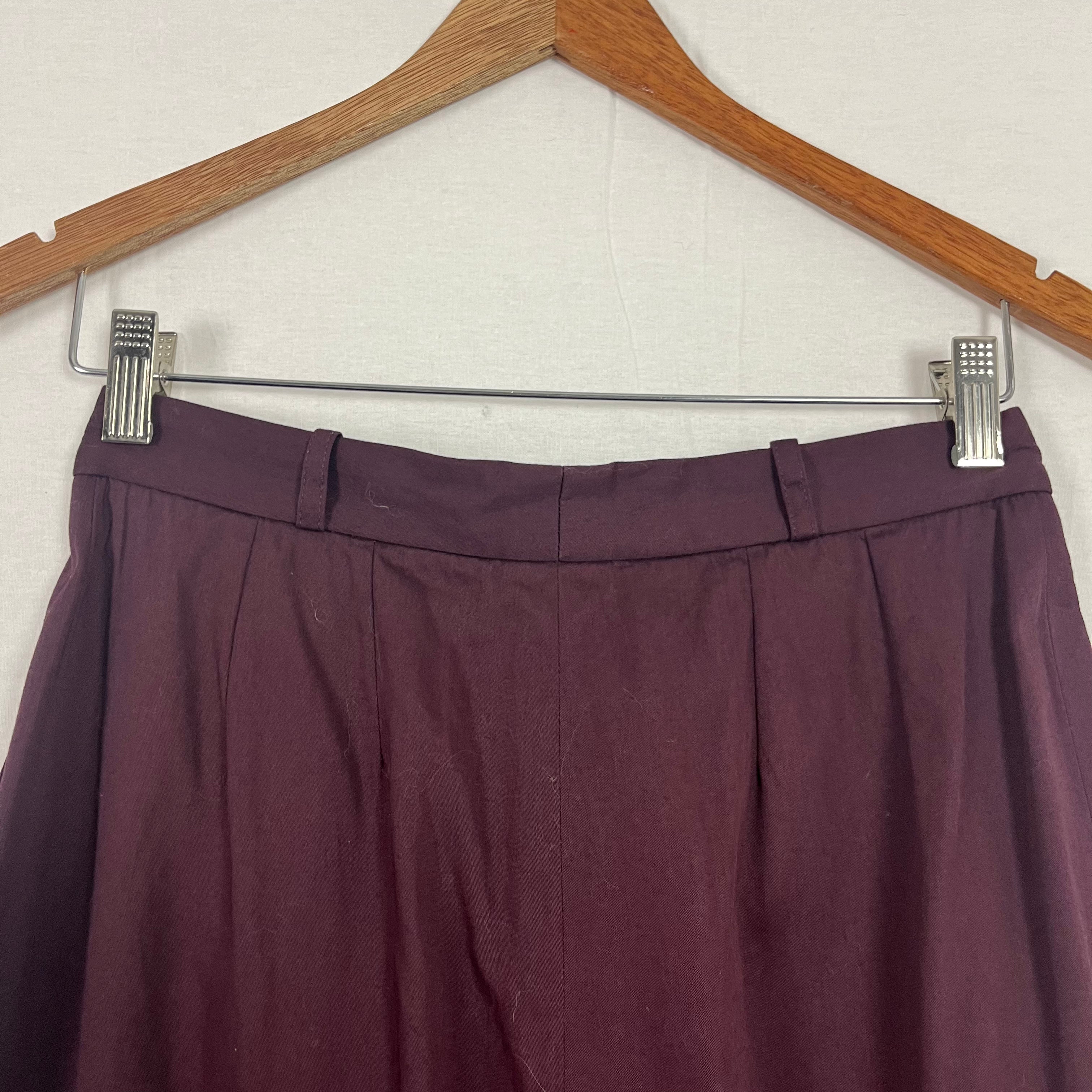 Chanel Plum Cotton Wide Leg Trousers XS/S