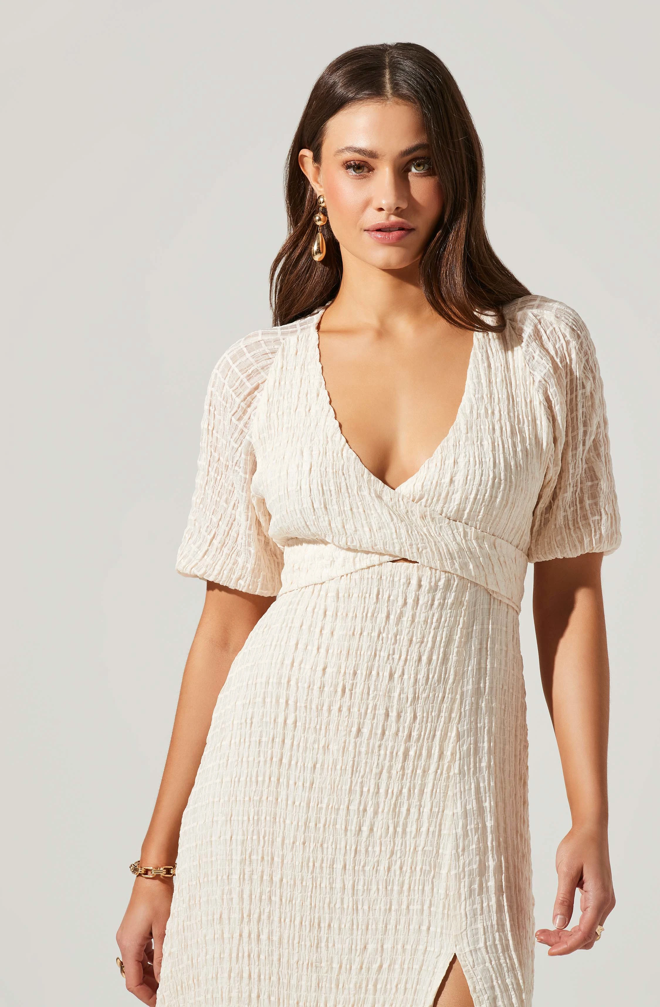 Cross Bust Tie Back Midi Dress