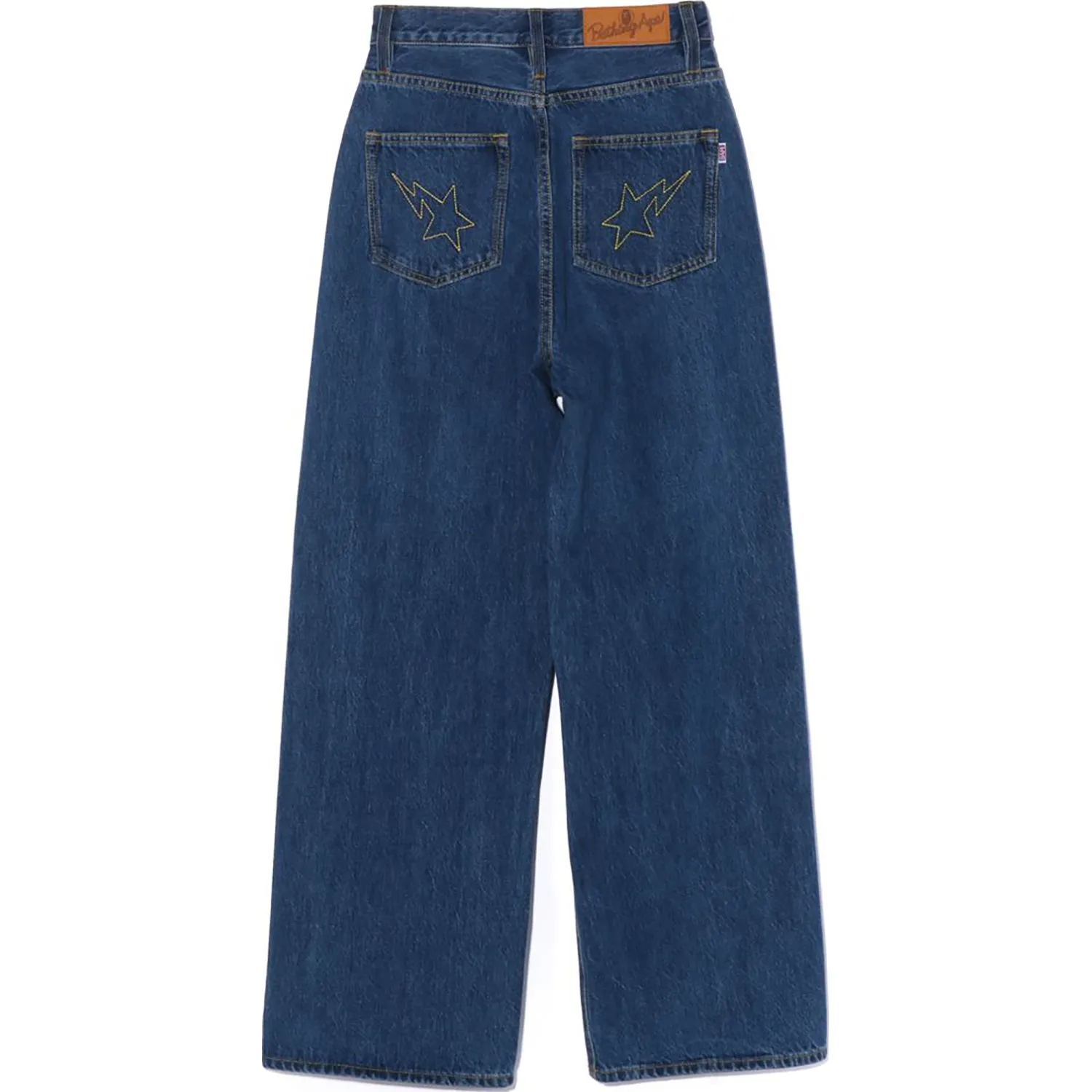 CRYSTAL STONE SHARK HIGH WAIST DENIM PANTS LADIES