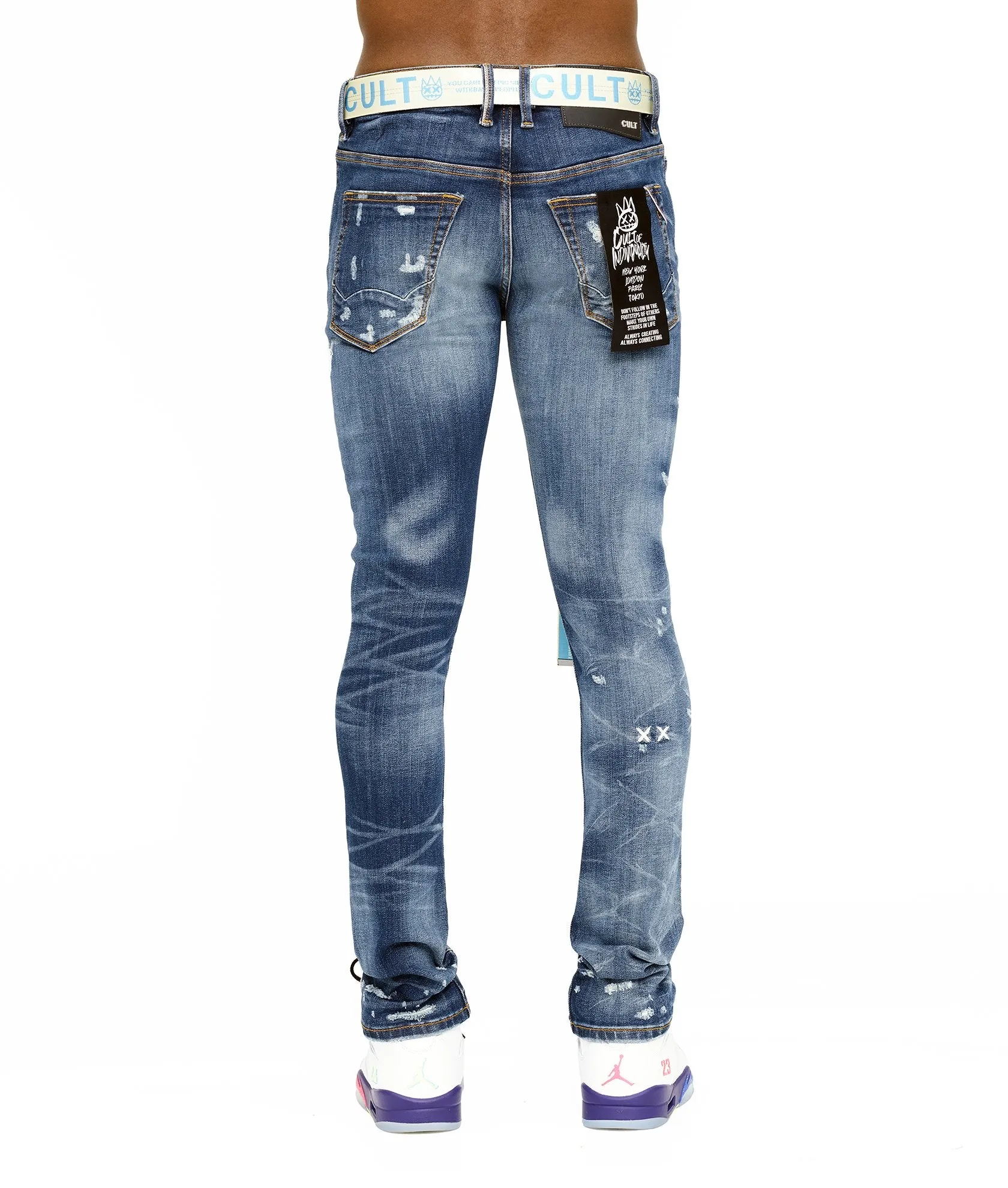 Cult of Individuality PUNK SUPER SKINNY BELTED JEAN Men’s -  ROMAN