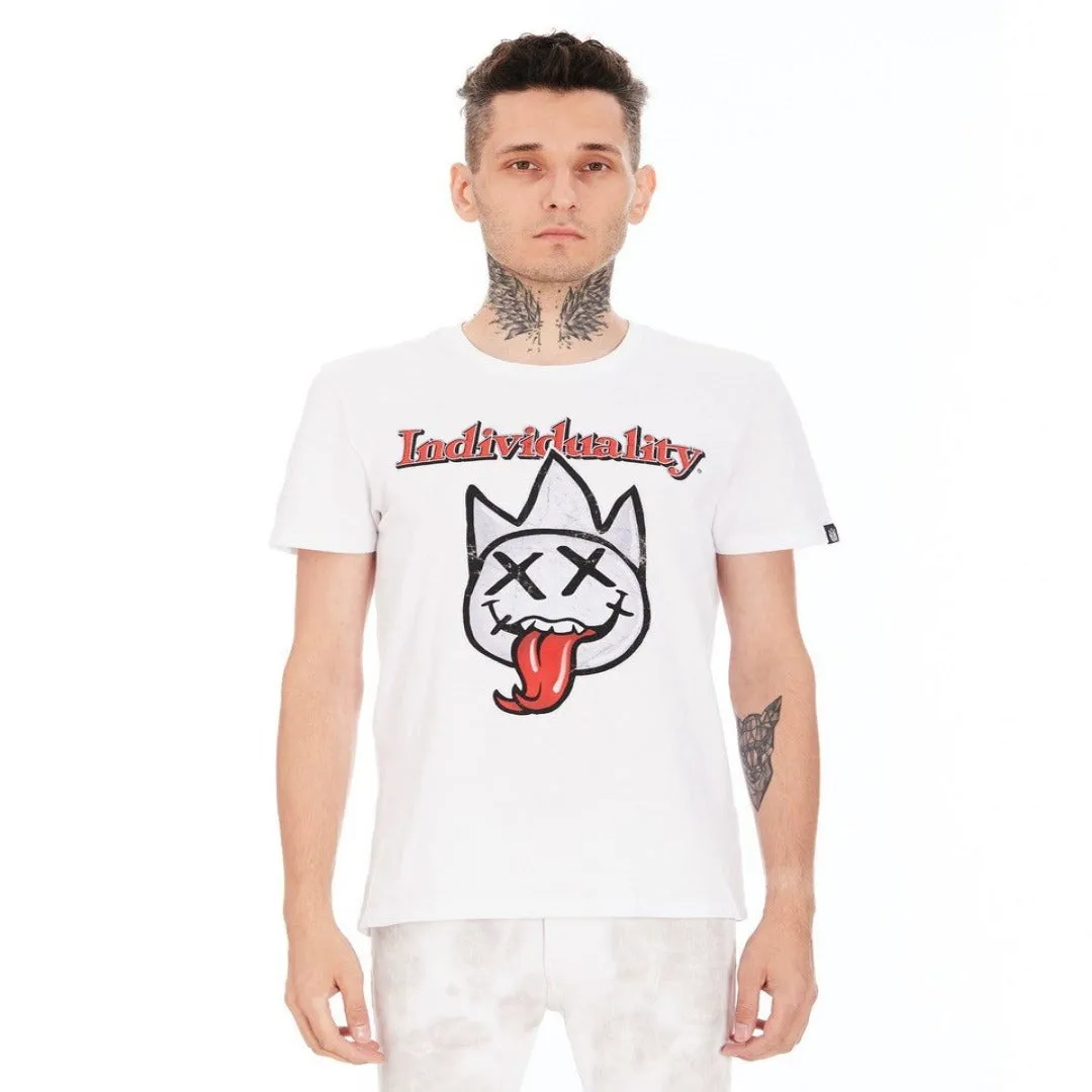 Cult of Individuality  TONGUE SHORT SLEEVE CREW NECK  TEE Men’s - WHITE