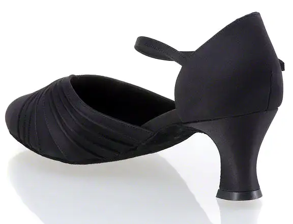 Dance Feel Rounded Toe 2 Inch Flared Heel Smooth Shoe R346