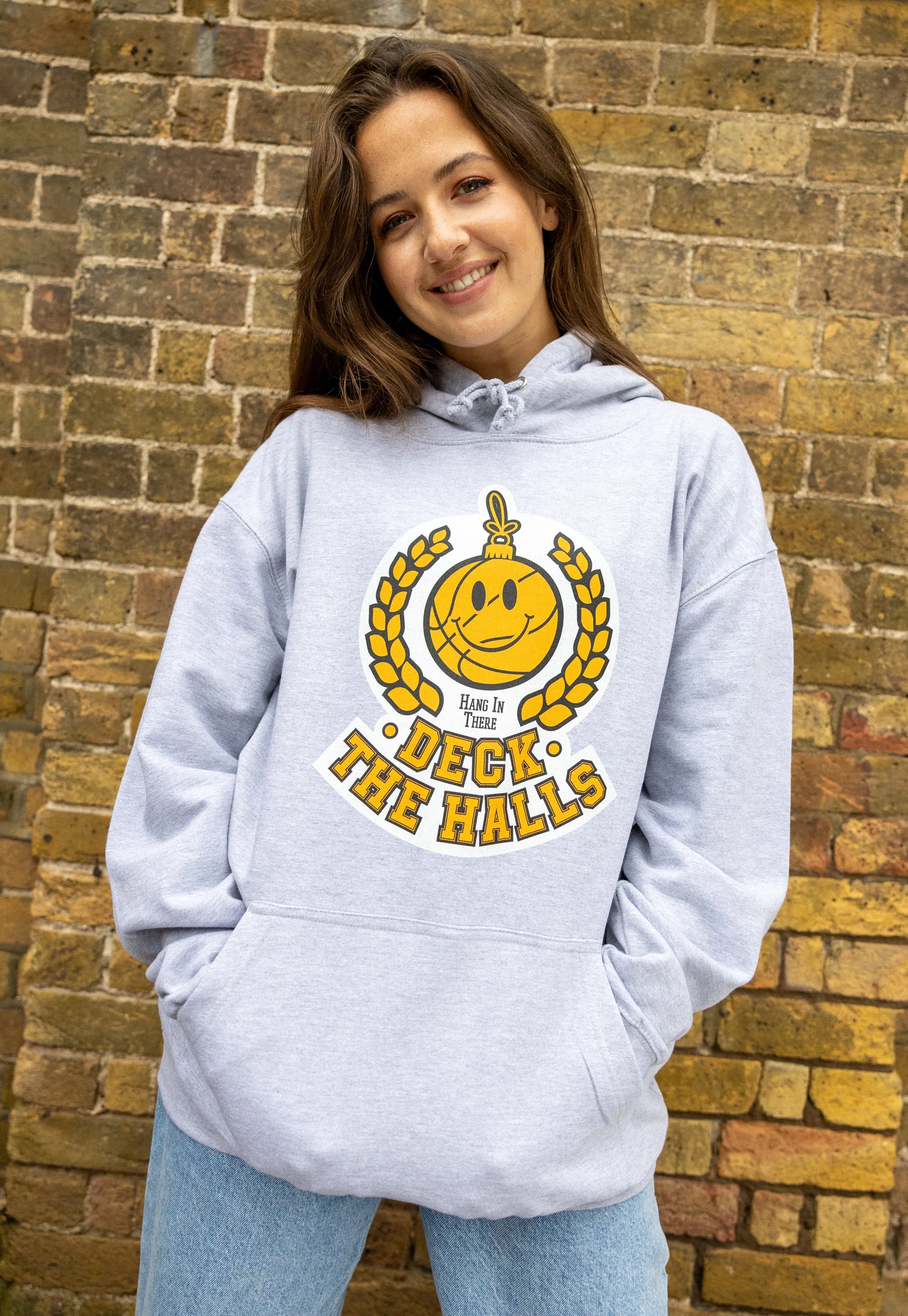 Deck The Halls Women's College Style Christmas Hoodie