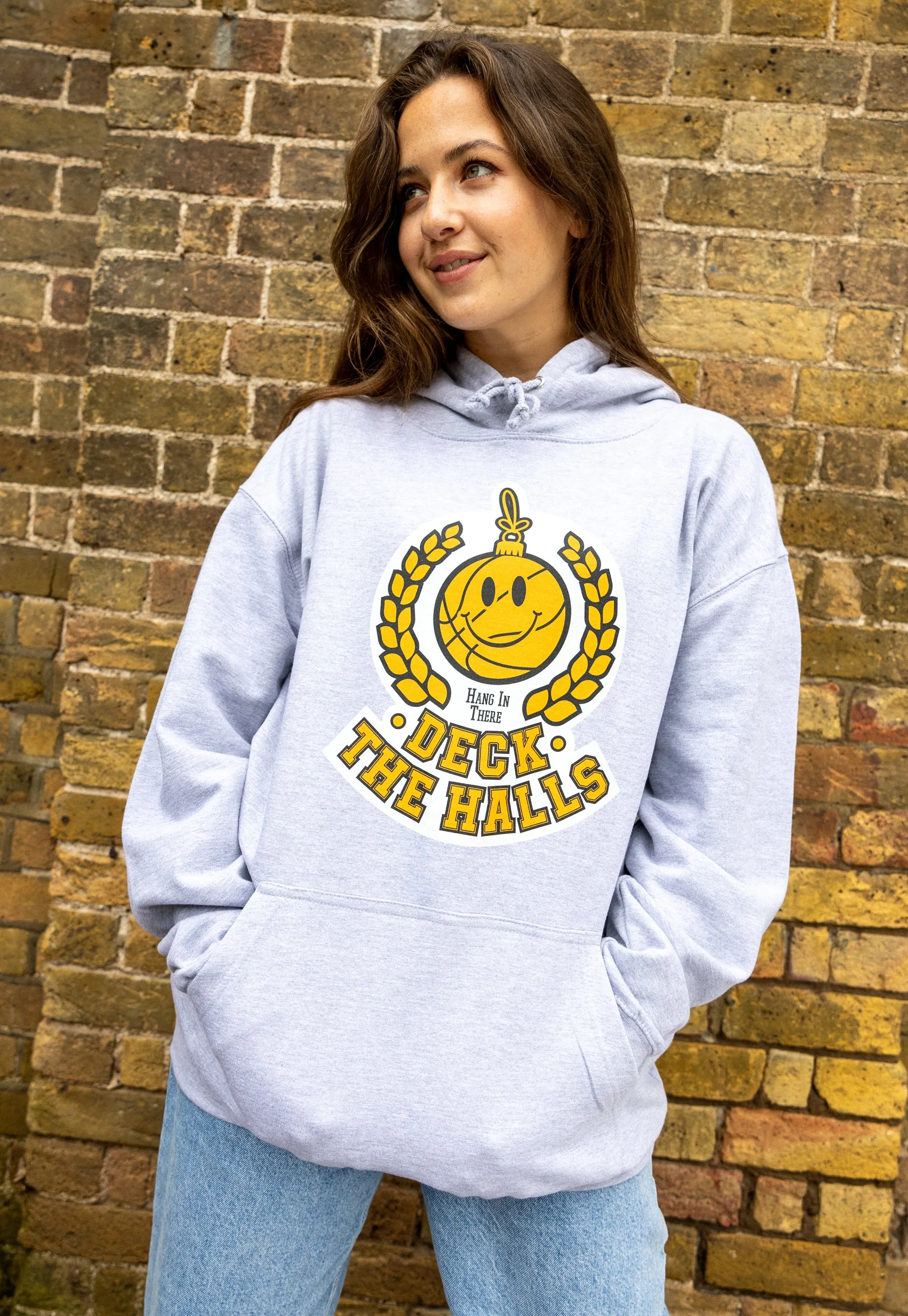 Deck The Halls Women's College Style Christmas Hoodie