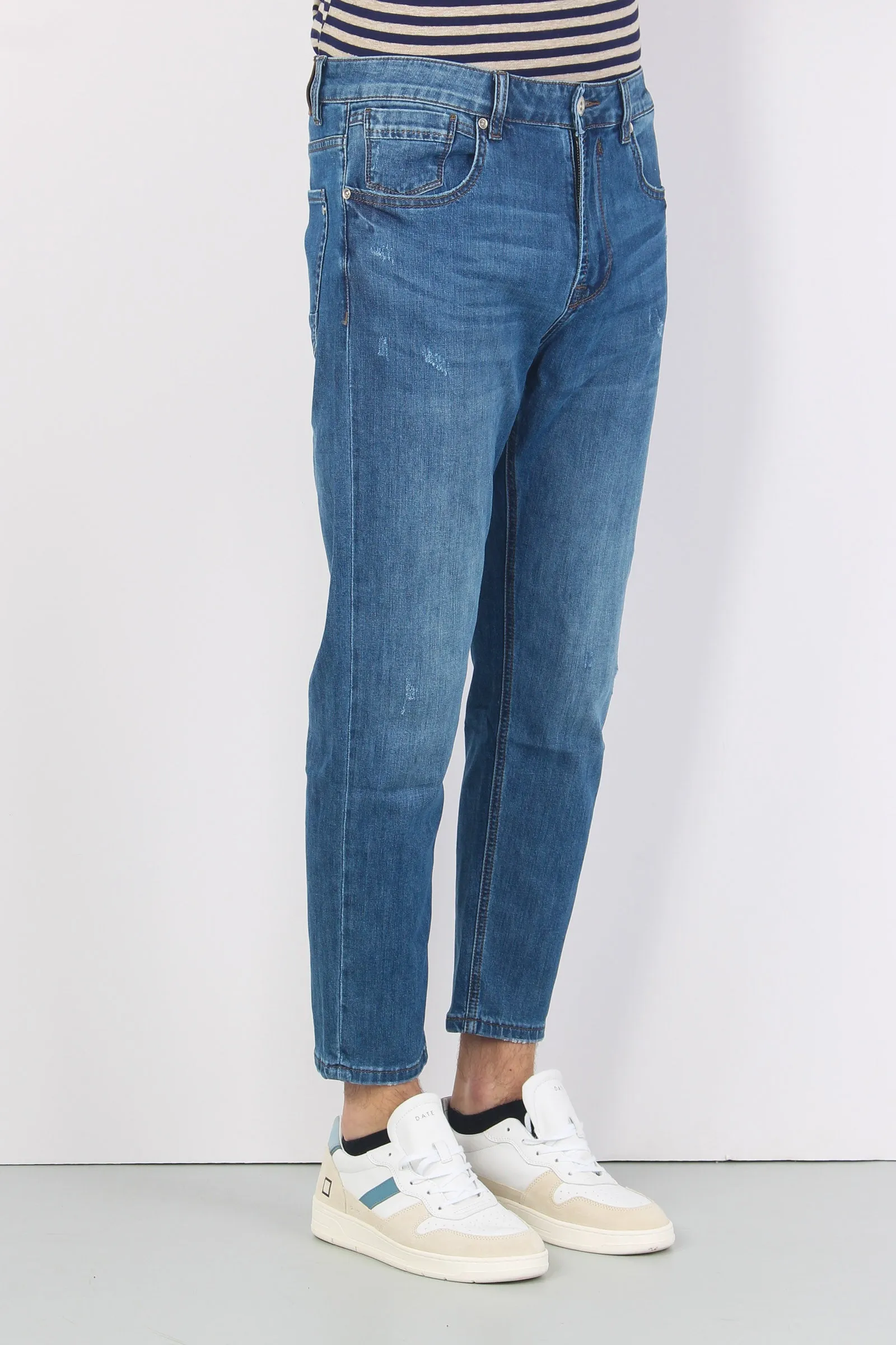 Denim Carrot Micro Rotture Jeans