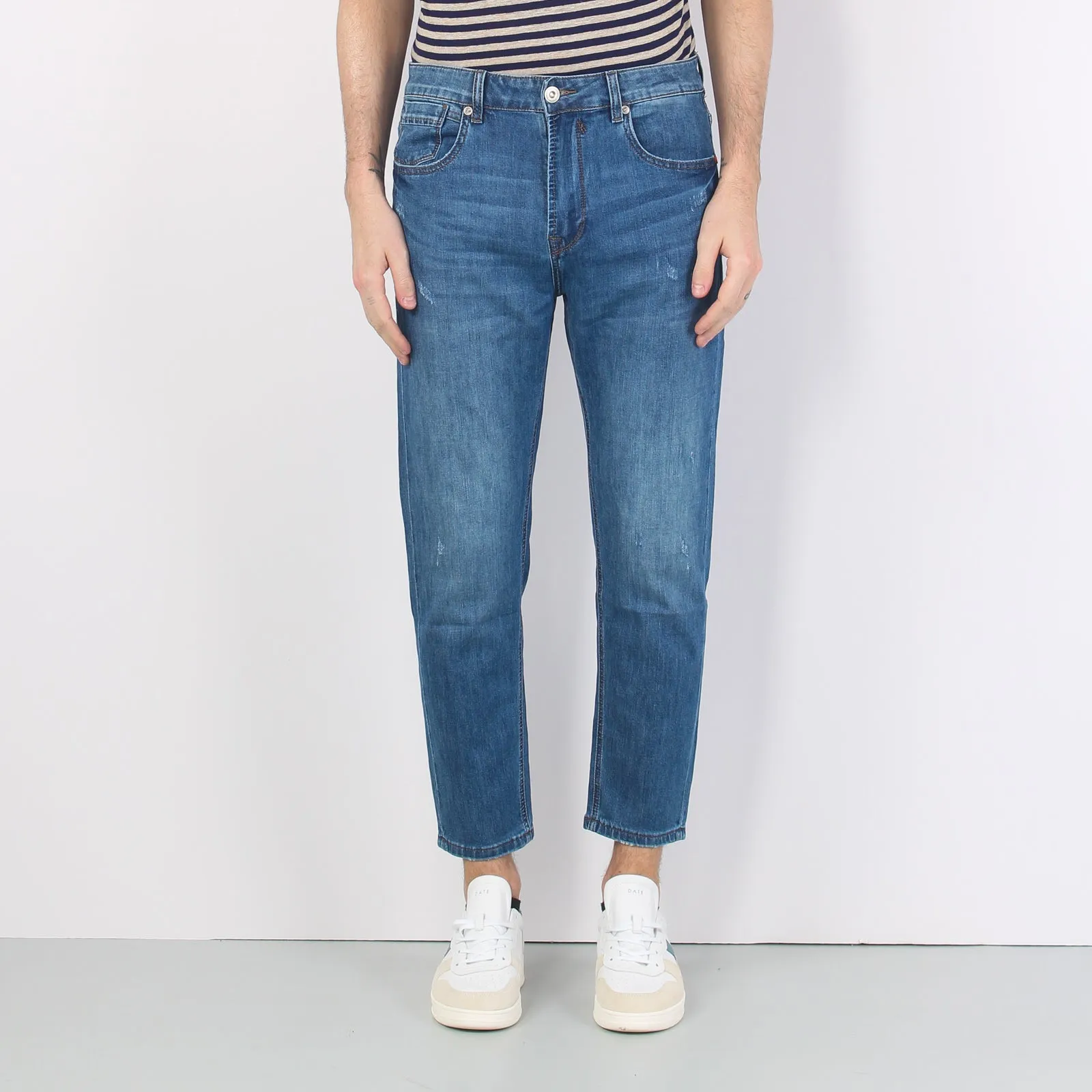 Denim Carrot Micro Rotture Jeans