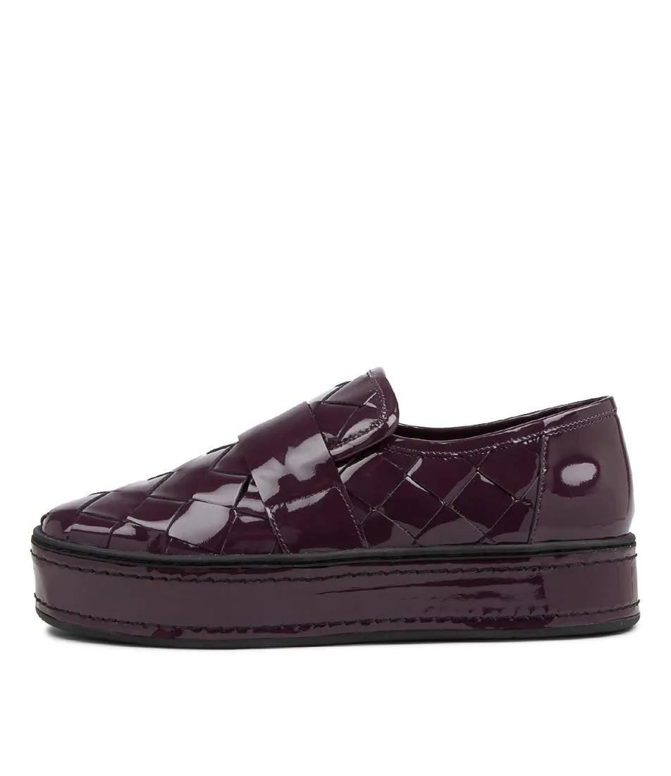 DJANGO & JULIETTE Gustave Aubergine Patent Leather Slip Ons