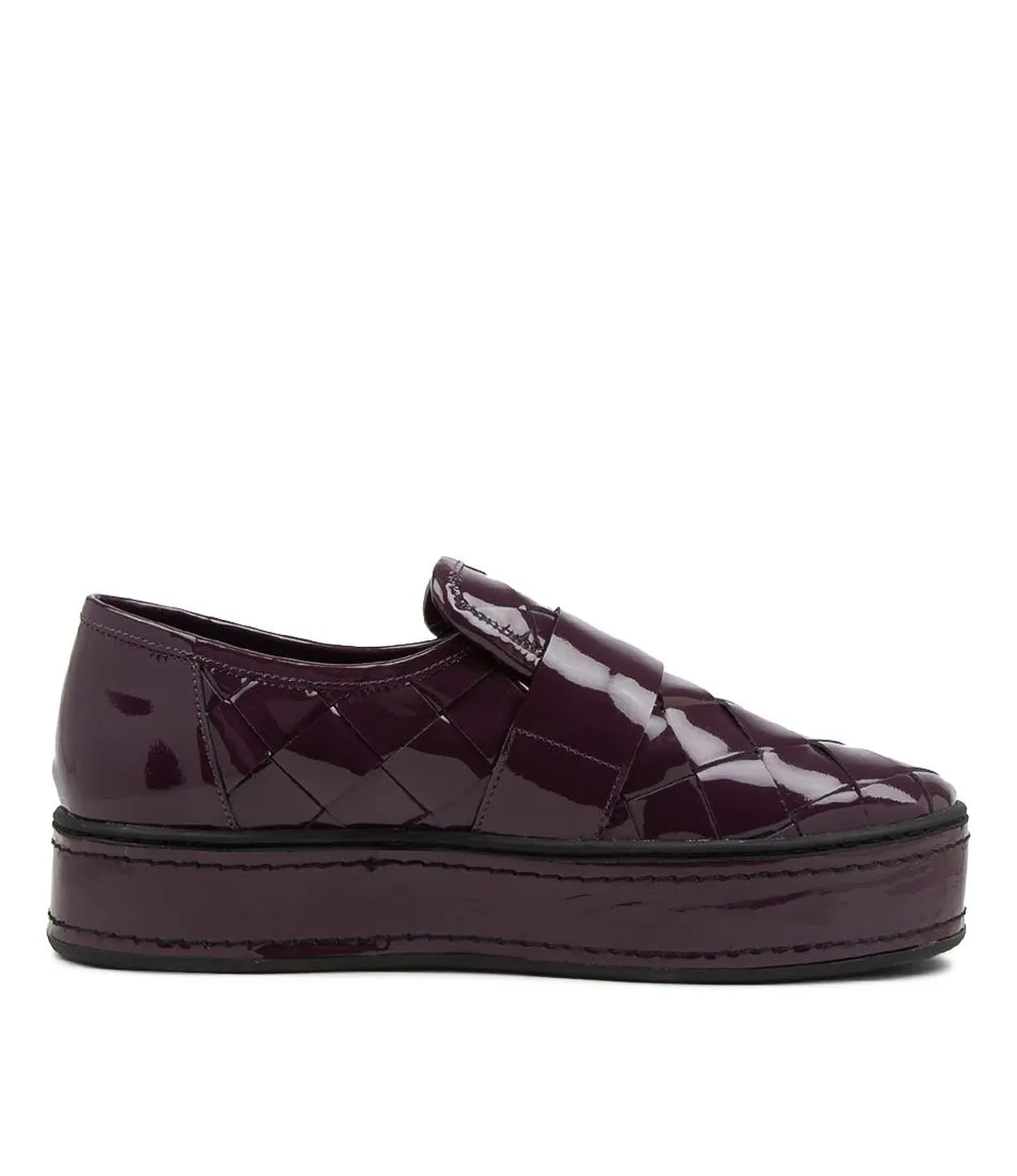 DJANGO & JULIETTE Gustave Aubergine Patent Leather Slip Ons