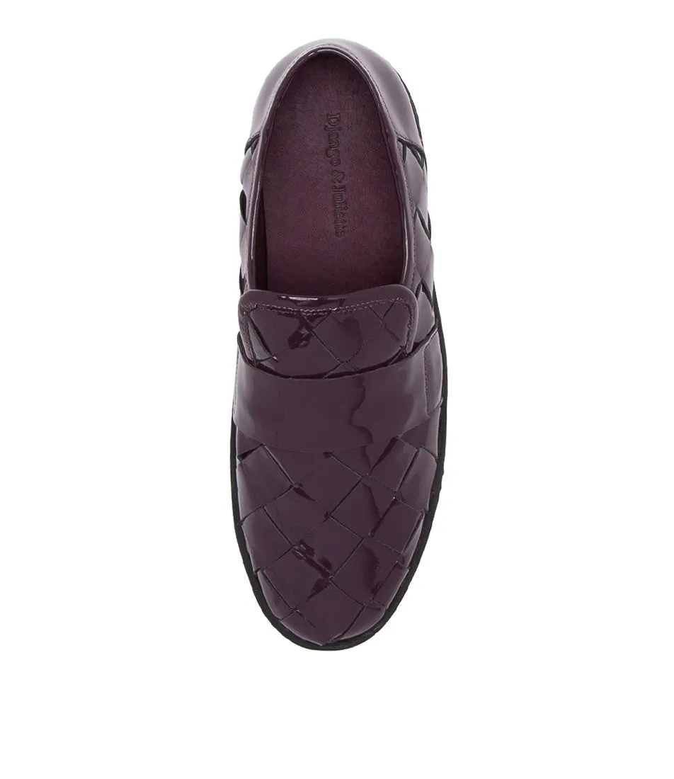 DJANGO & JULIETTE Gustave Aubergine Patent Leather Slip Ons