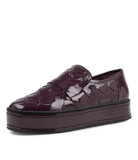 DJANGO & JULIETTE Gustave Aubergine Patent Leather Slip Ons