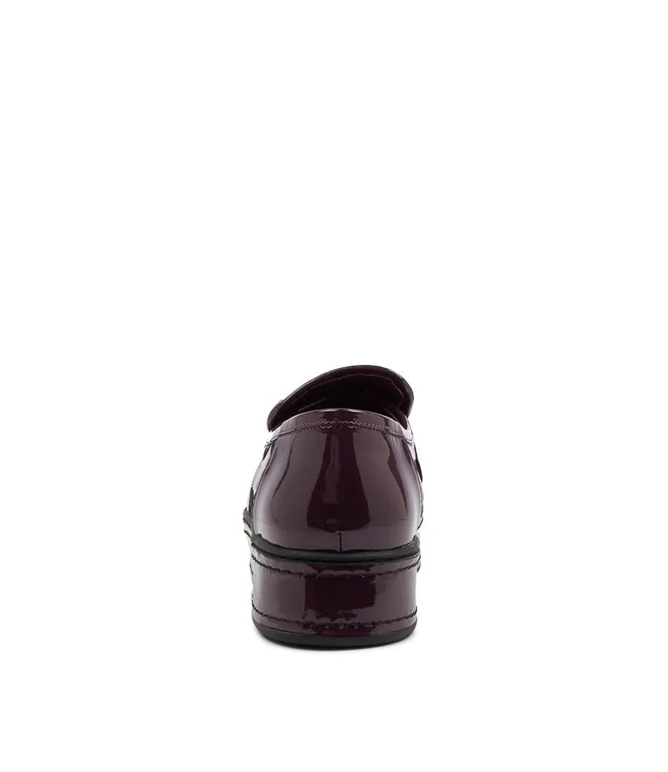 DJANGO & JULIETTE Gustave Aubergine Patent Leather Slip Ons