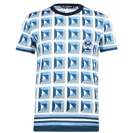 DOLCE & GABANNA Geometric Print T-Shirt Blue