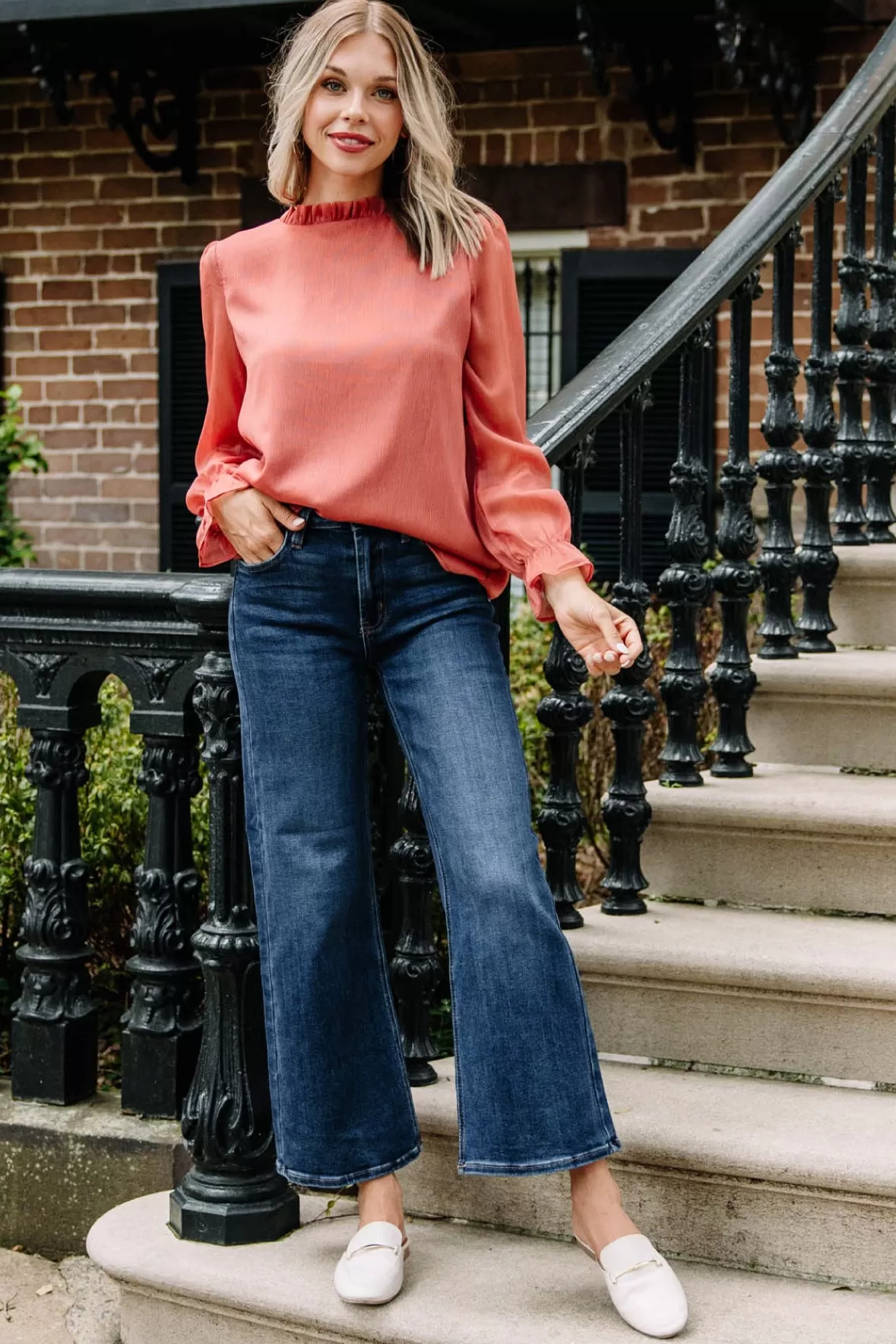 Dream Of The Day Rust Orange Blouse