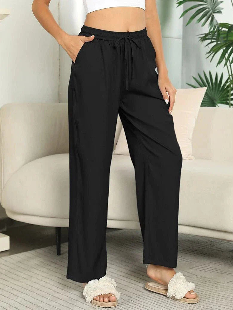 Elevate Everyday Style with Women's Wide Leg Drawstring Chinos