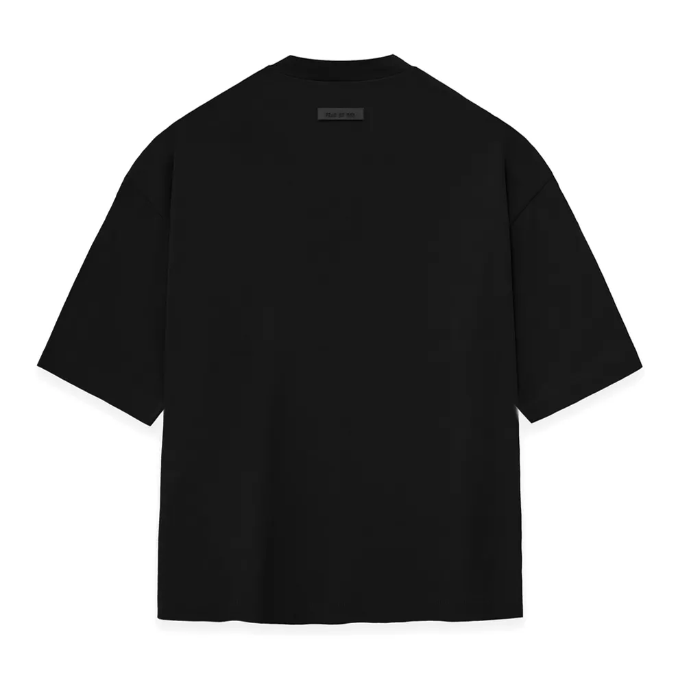 Fear of God Essentials Applique Logo Drop Shoulder Tee Jet Black (Oversized)