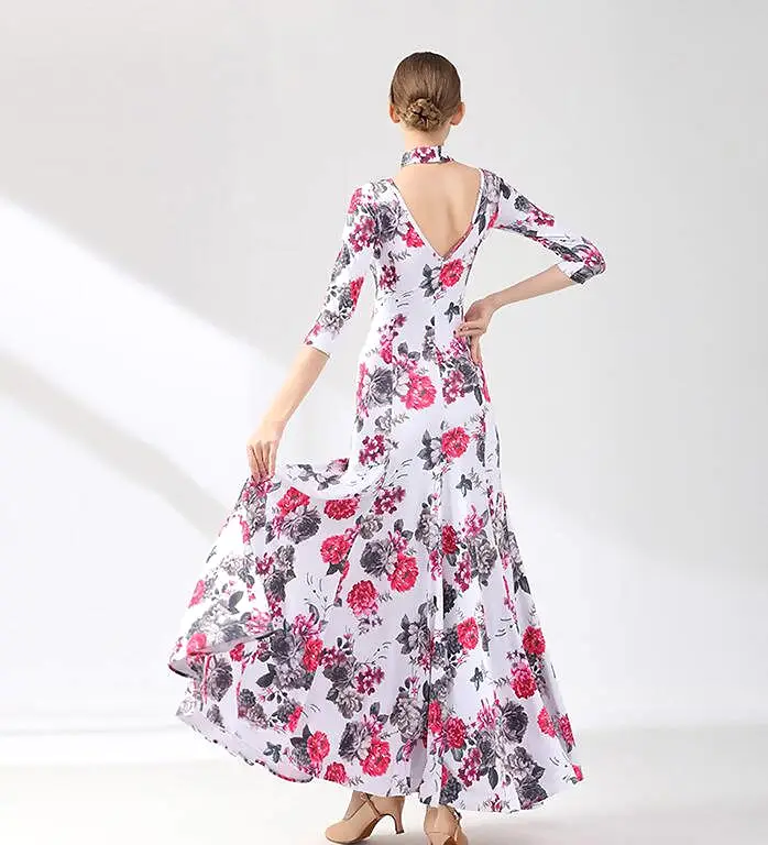 Floral Symphony Ballroom Dance Gown | 9075