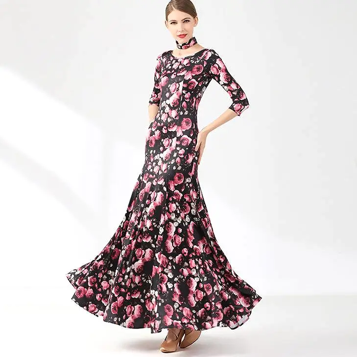 Floral Symphony Ballroom Dance Gown | 9075