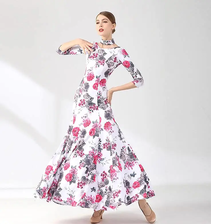 Floral Symphony Ballroom Dance Gown | 9075