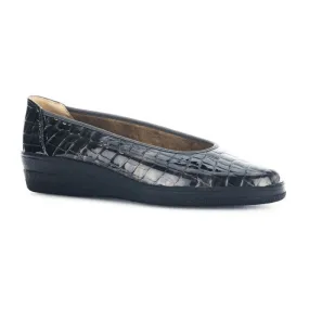 Gabor  Womens 400.83 Piquet Mohair Patent Leather Slip-On Wedge Shoes