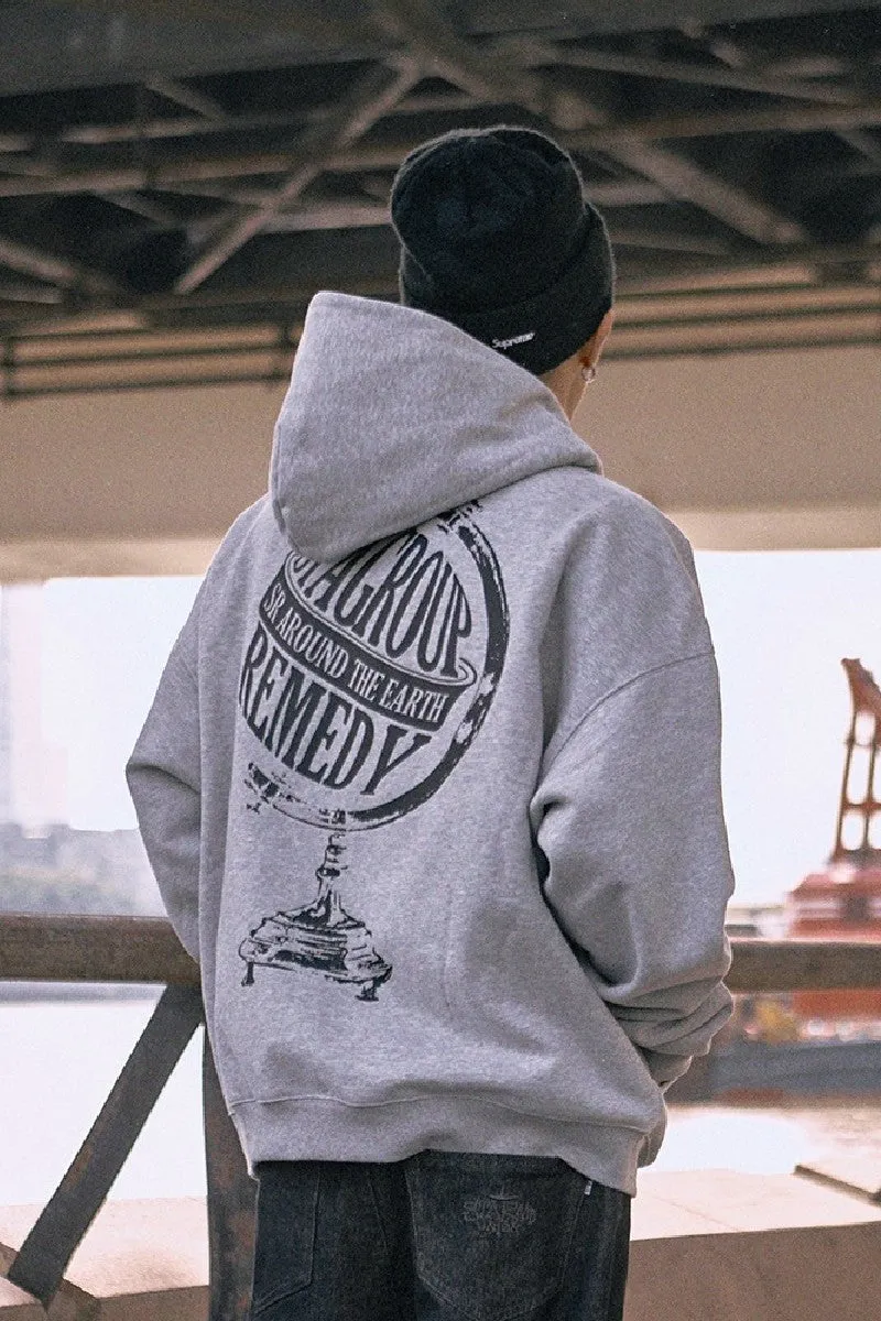 Globe Logo Print Hoodie