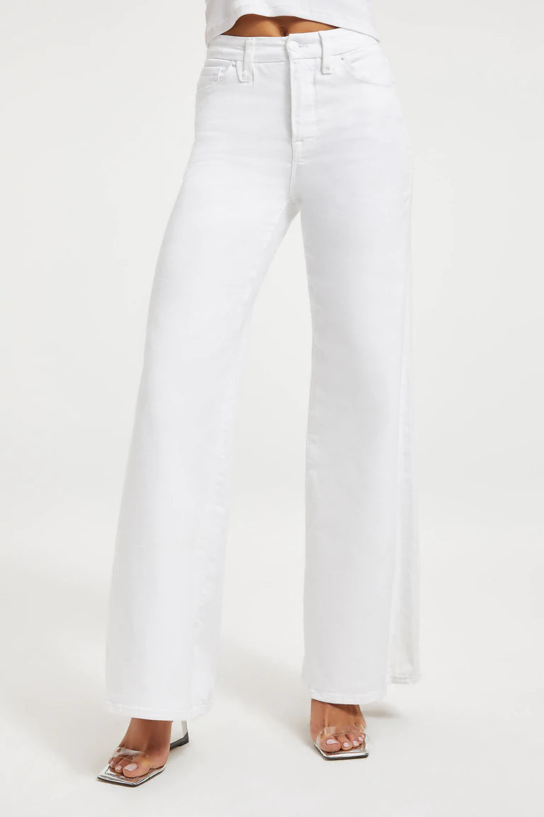 Good American Good Waist Palazzo - White