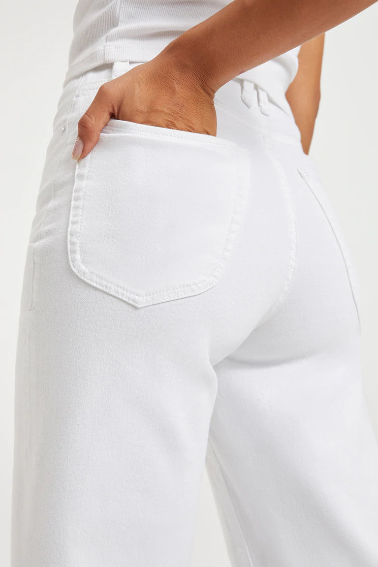 Good American Good Waist Palazzo - White